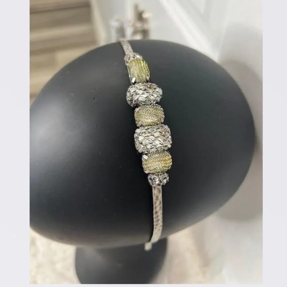Anthropologie Heloise Embellished Headband by Jill Schwartz in Silver - NWOT